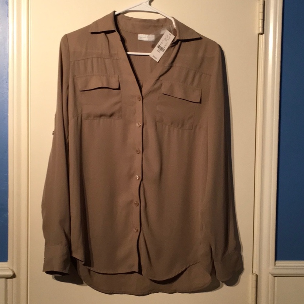 NWT New York & Company Tan Blouse Size S